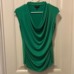 Worthington Green Cap Sleeve Draped Blouse